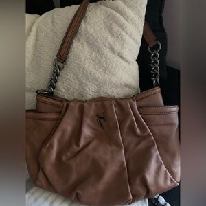 Simply Vera Vintage Pebbled Vegan Leather Gunmetal Shoulder Bag SUPER EUC